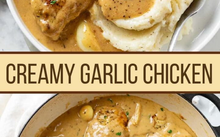 creamy garlic chicken dinner