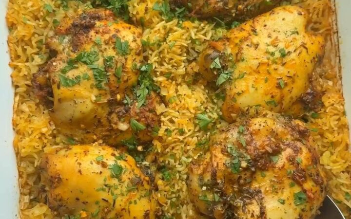 one pan chicken thigh and rice