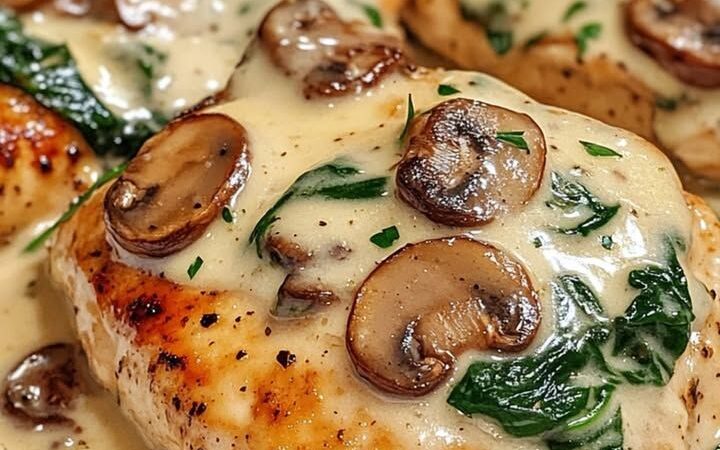 chicken mushroom spinach recipe