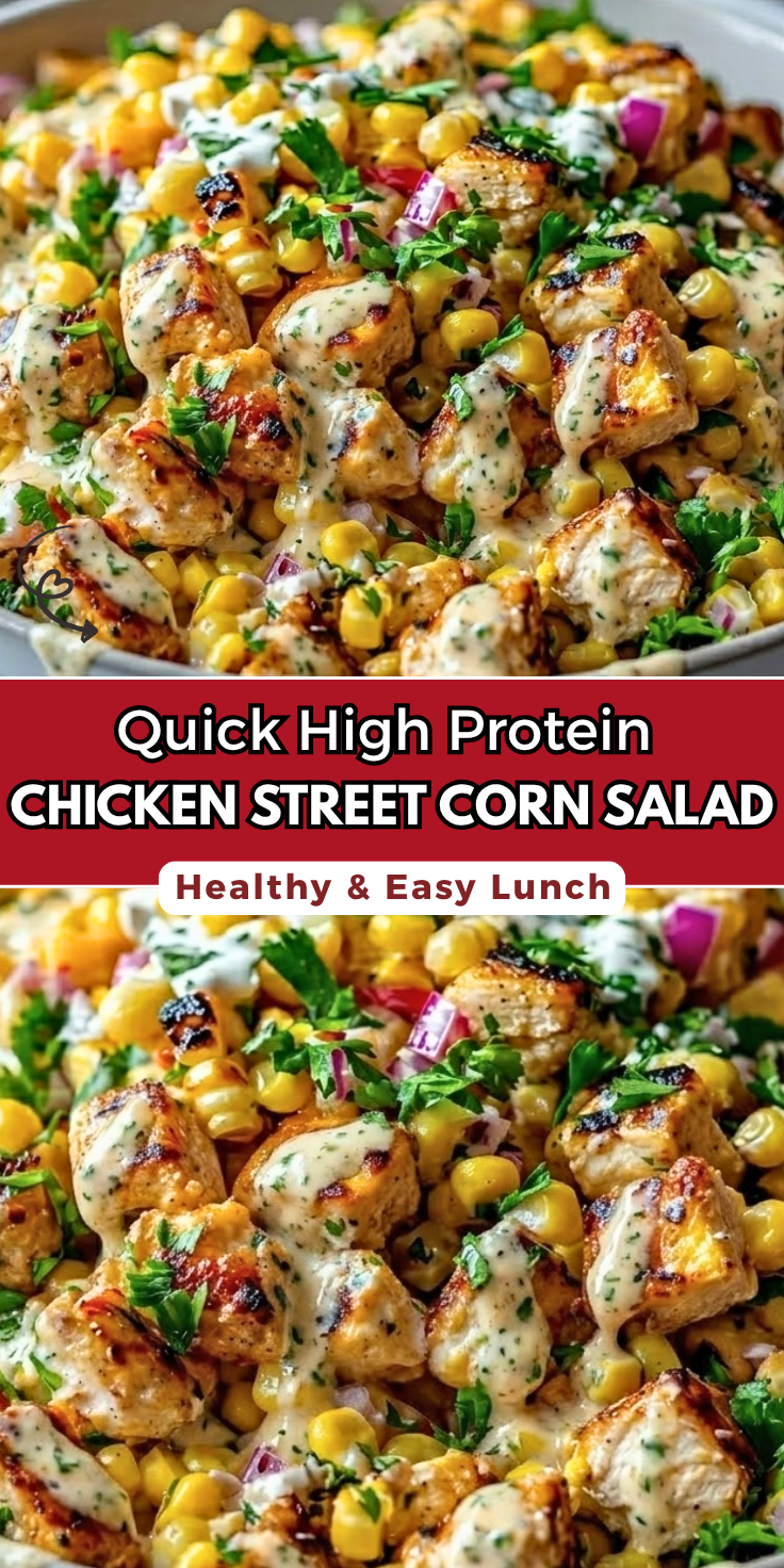 Quick High Protein Chicken Street Corn Salad for Easy Lunch Prep