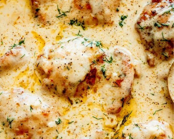 creamy oven baked chicken thighs