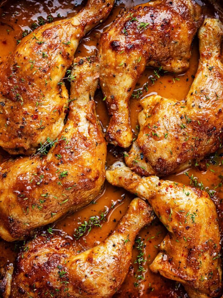 garlic herb roasted chicken legs and thighs