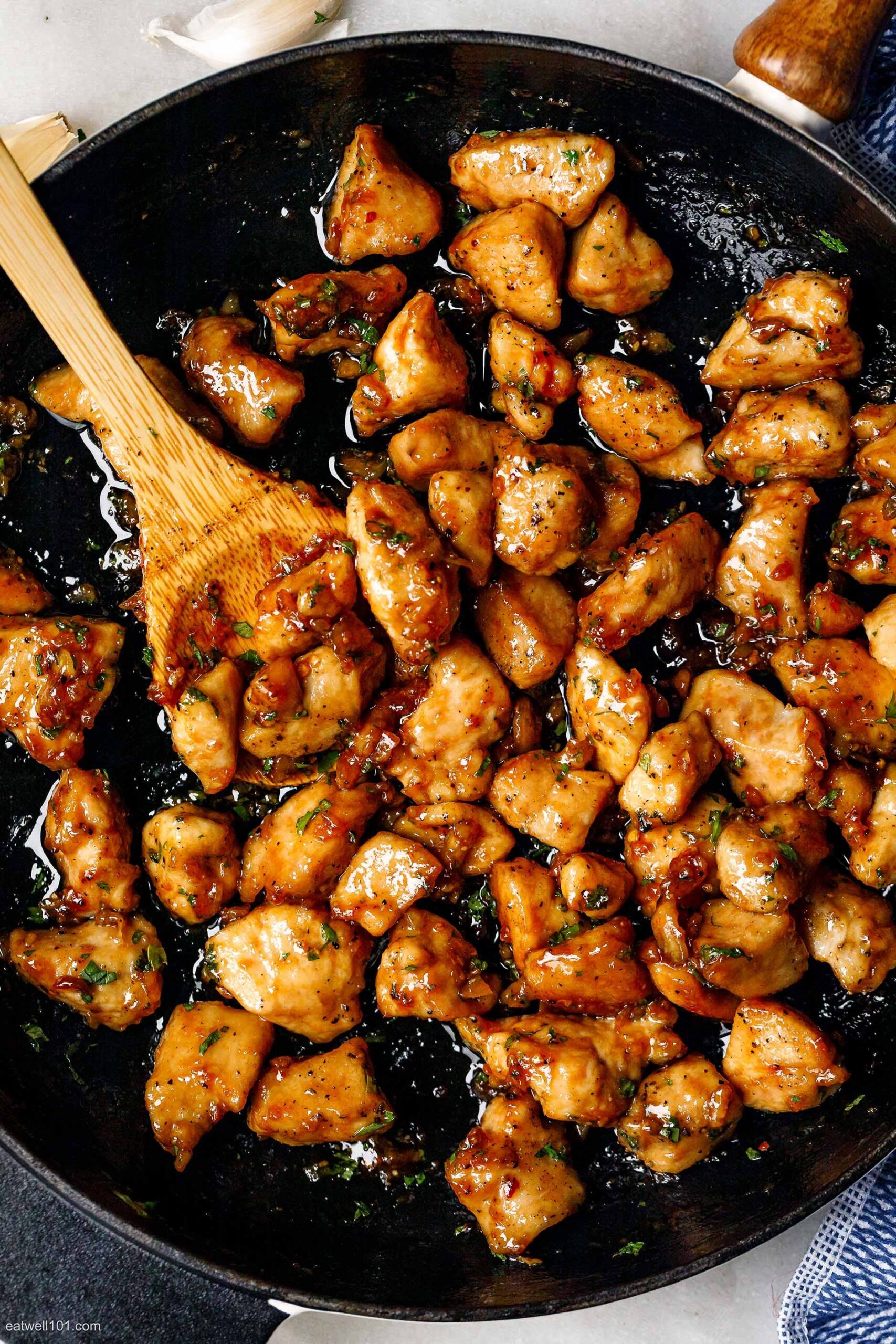 Honey Garlic Chicken Bites - Chicken Dinner in 20 Minutes
