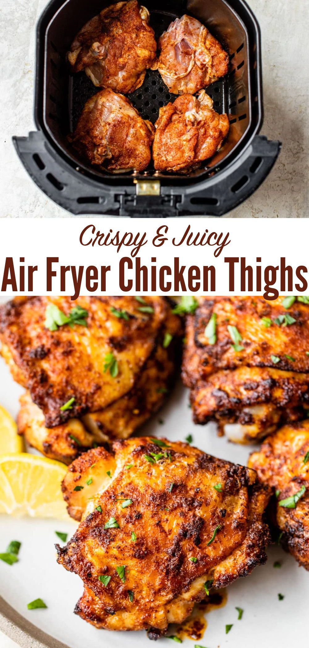 Air Fryer Chicken Thighs {Crispy & Juicy}