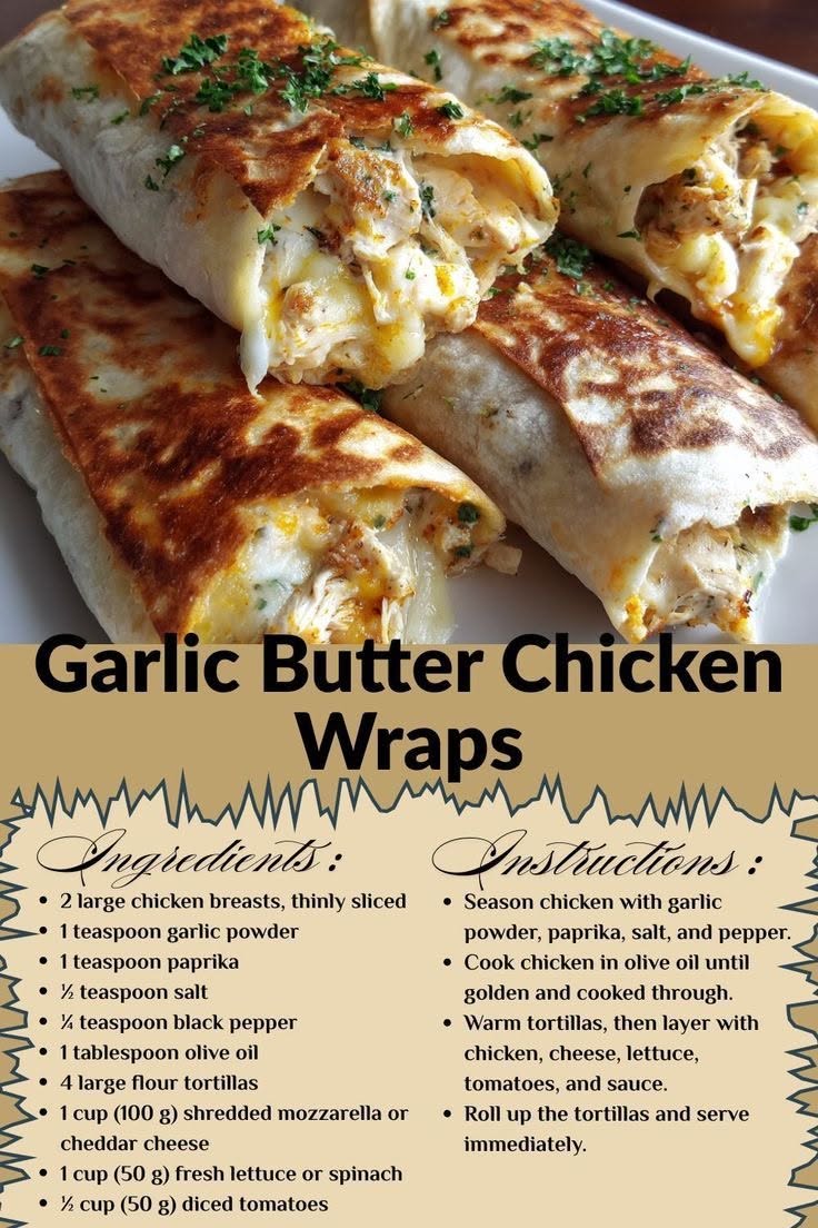 Garlic Butter Chicken Wraps