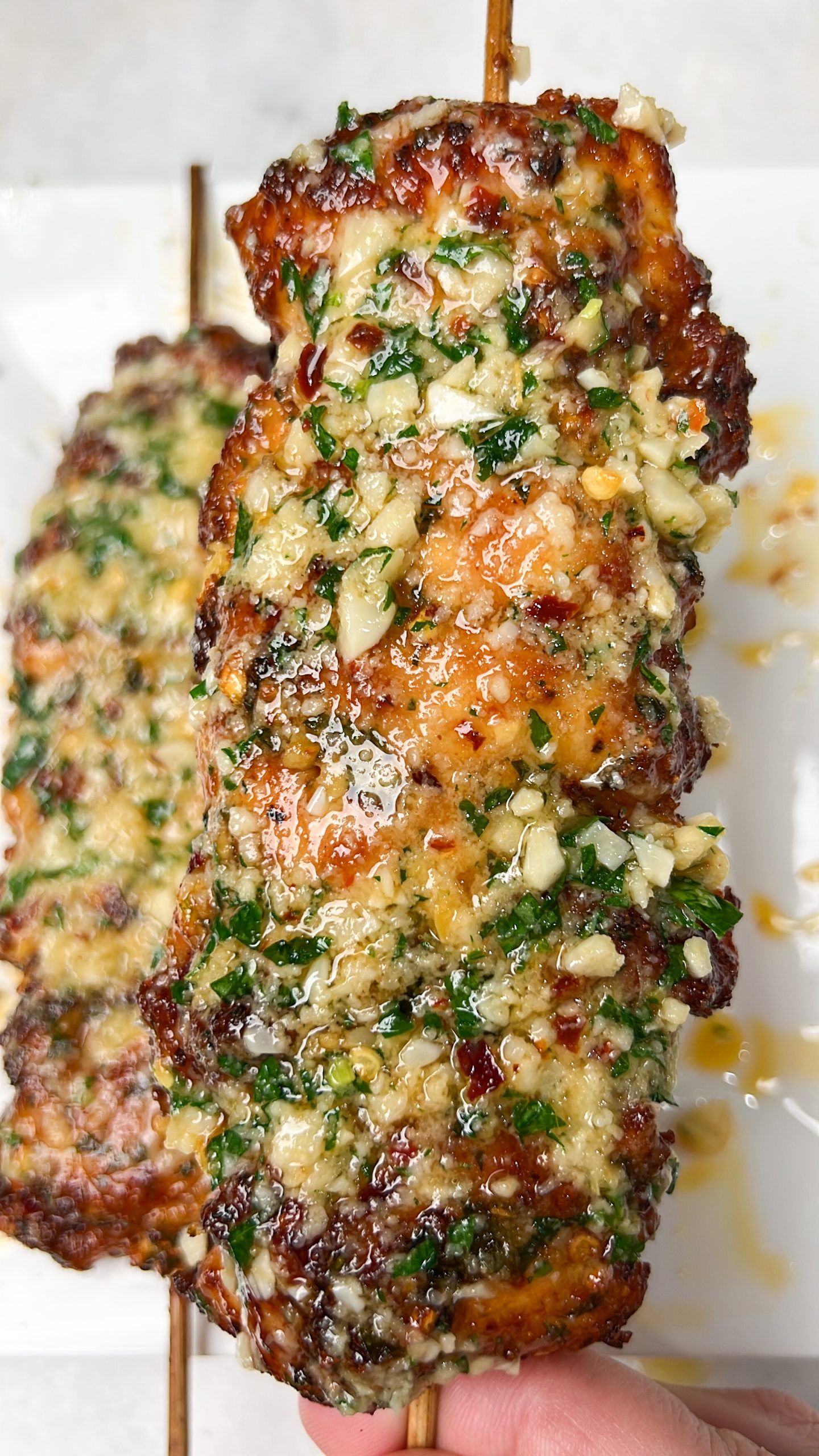 Garlic Parmesan Chicken Skewers