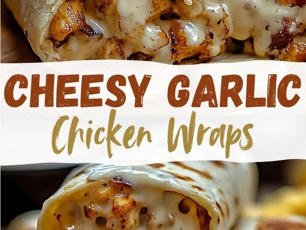 cheesy garlic chicken wraps