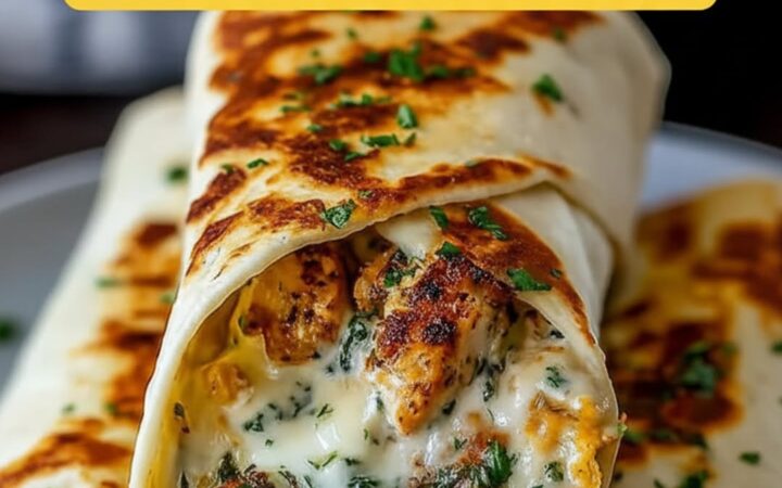 cheesy garlic chicken wraps