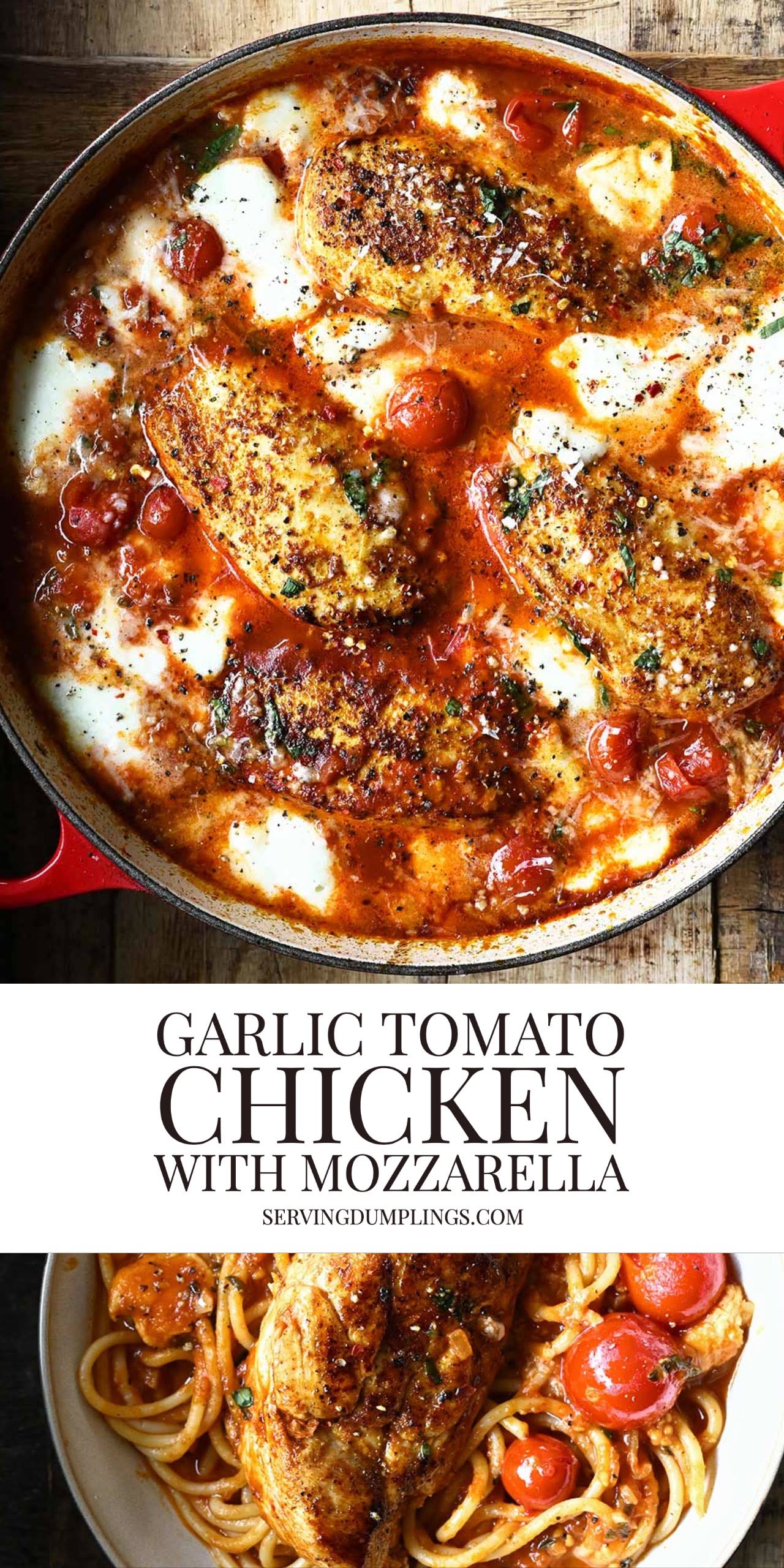 Garlic Tomato Chicken with Mozzarella