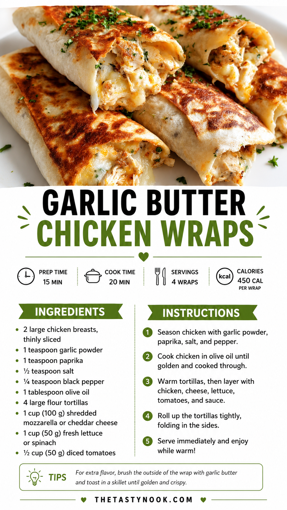 Garlic Butter Chicken Wrap Recipe You’ll Want to Make on Repeat