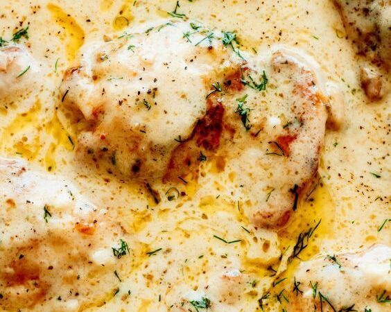 creamy oven baked chicken thighs