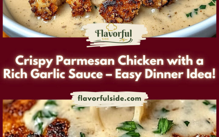 parmesan crusted chicken with creamy garlic sauce
