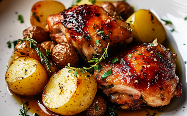 easy one pan chicken and potatoes dinner