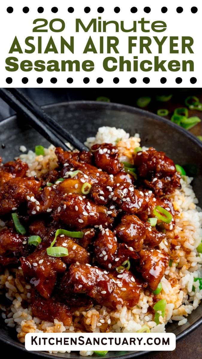 20 Minute Asian Air Fryer Sesame Chicken