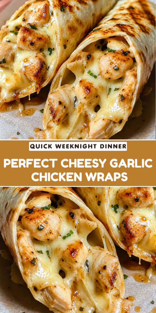 cheesy garlic chicken wraps