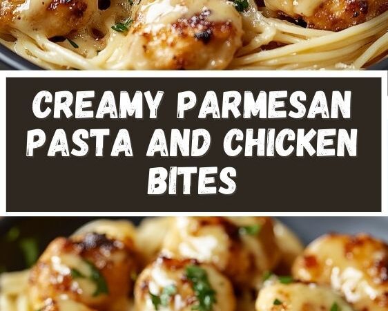 creamy parmesan pasta with garlic butter chicken bites