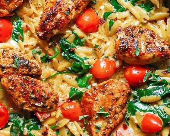 one pan creamy chicken orzo