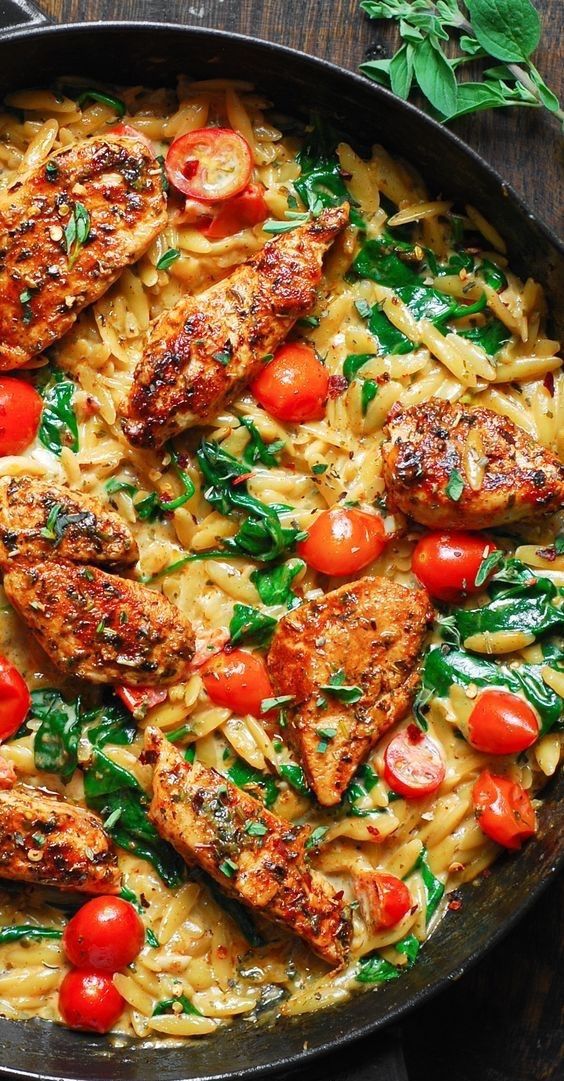 30-Minute, One-Pan Creamy Chicken Orzo