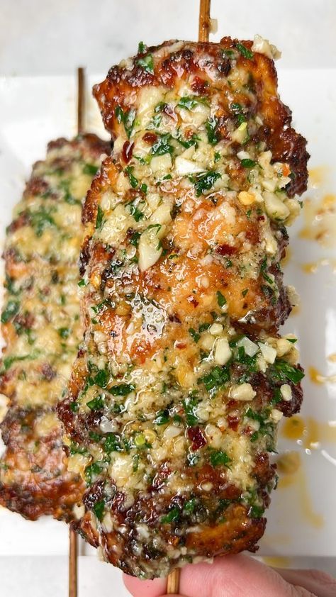 garlic parmesan chicken skewers
